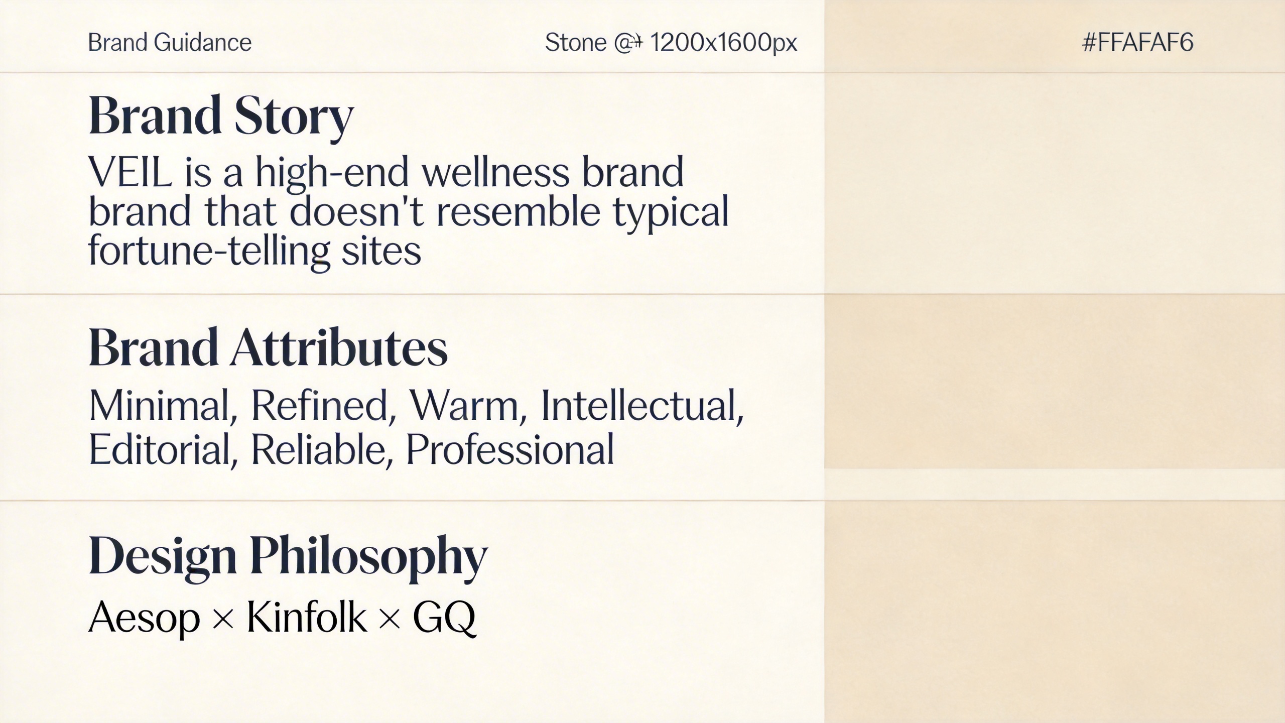 VEIL Brand Story — Minimal, Refined, Warm